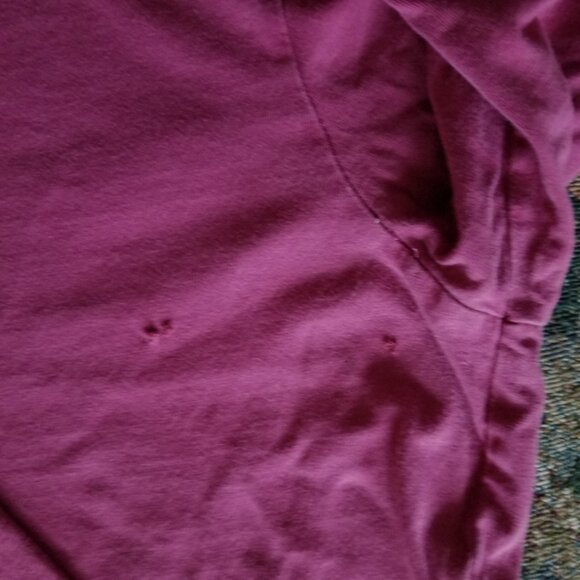 Dark red, cotton, long sleeve with cuff, turtle neck top, M, vintage 80s - Picture 4 of 7